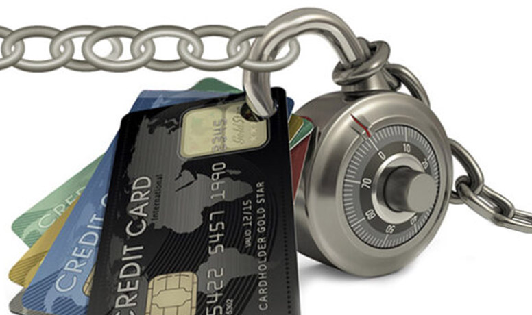 Credit Cards around a lock